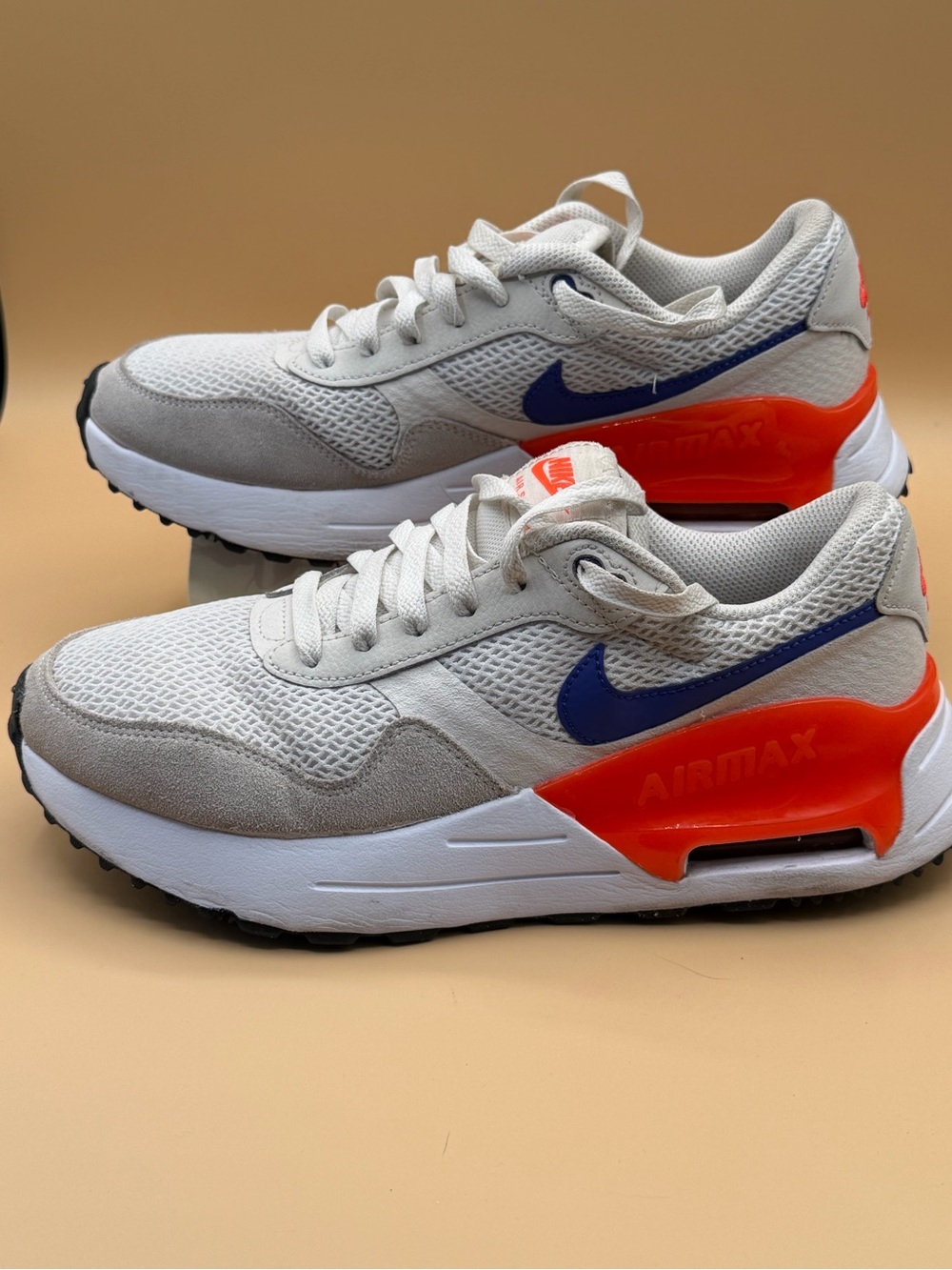 Nike Men’s Air Max Sneakers - Light Grey, Blue & Orange